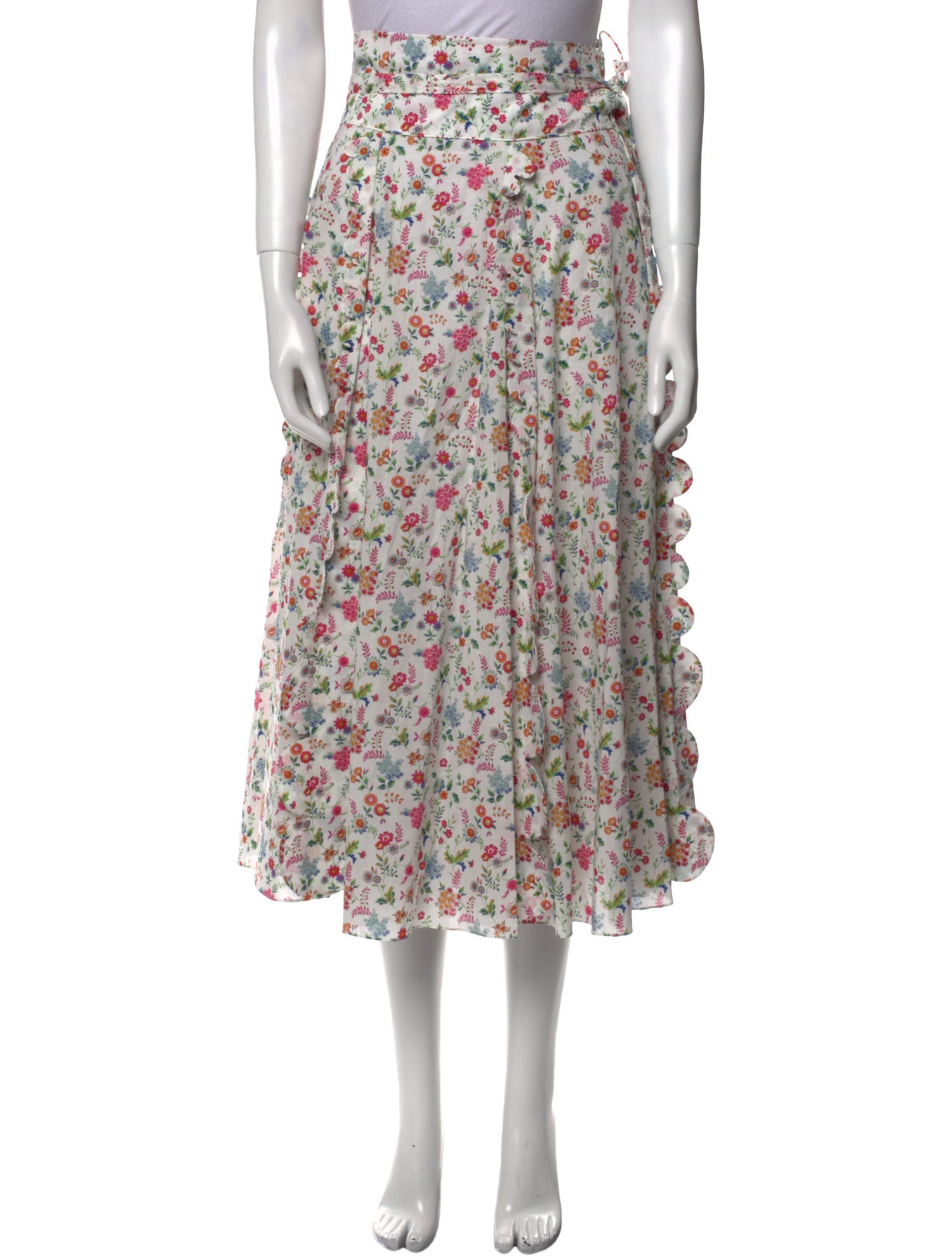 Horror Vacui Floral Print Long Skirt