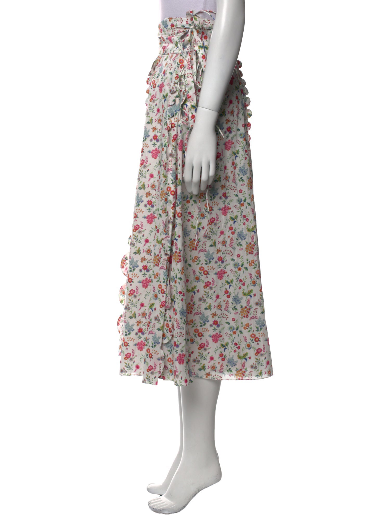 Horror Vacui Floral Print Long Skirt