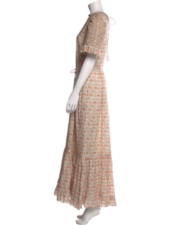 Horror Vacui Floral Print Long Dress