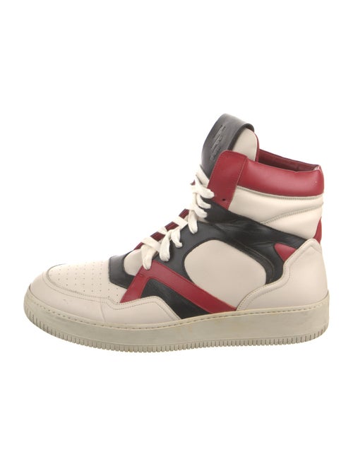 Human Recreational Services Leather Colorblock Pattern Sneakers