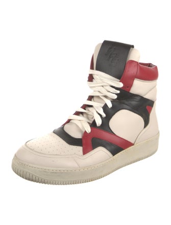 Human Recreational Services Leather Colorblock Pattern Sneakers