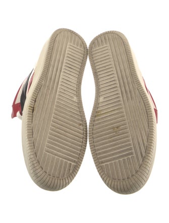 Human Recreational Services Leather Colorblock Pattern Sneakers