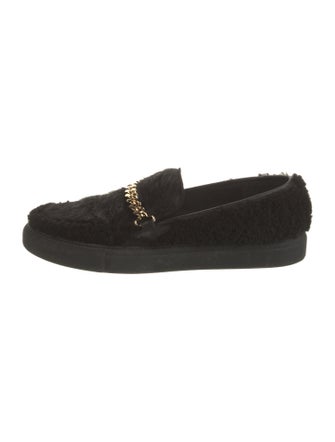 Human Recreational Services Shearling Chain-Link Accents Loafers