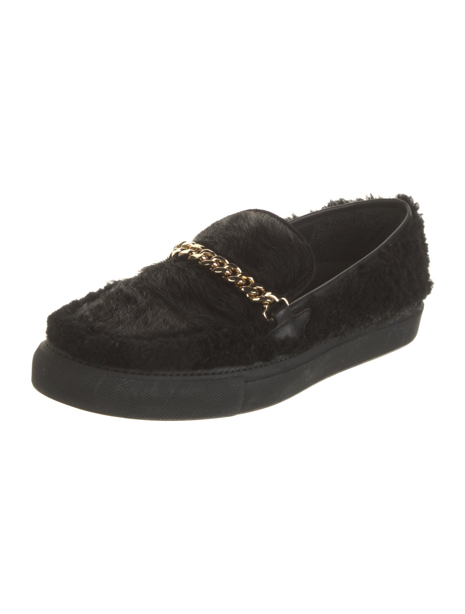 Human Recreational Services Shearling Chain-Link Accents Loafers