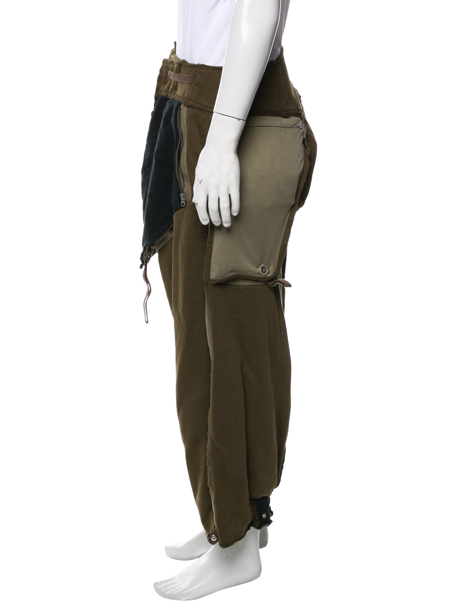 Hamcus Colorblock Pattern Raw-Edge Trim Lounge Bottoms