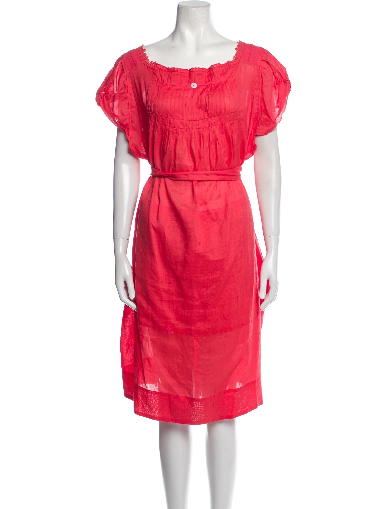 High Square Neckline Knee-Length Dress w/ Tags