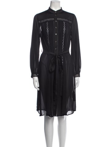 High Dresses Mock Neck Knee-Length Dress S