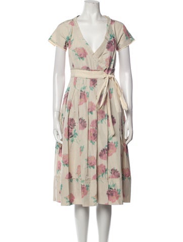 High Dresses Floral Print Midi Length Dress Us2, It38 | XS