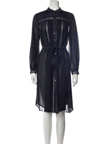 High Dresses Mock Neck Midi Length Dress M