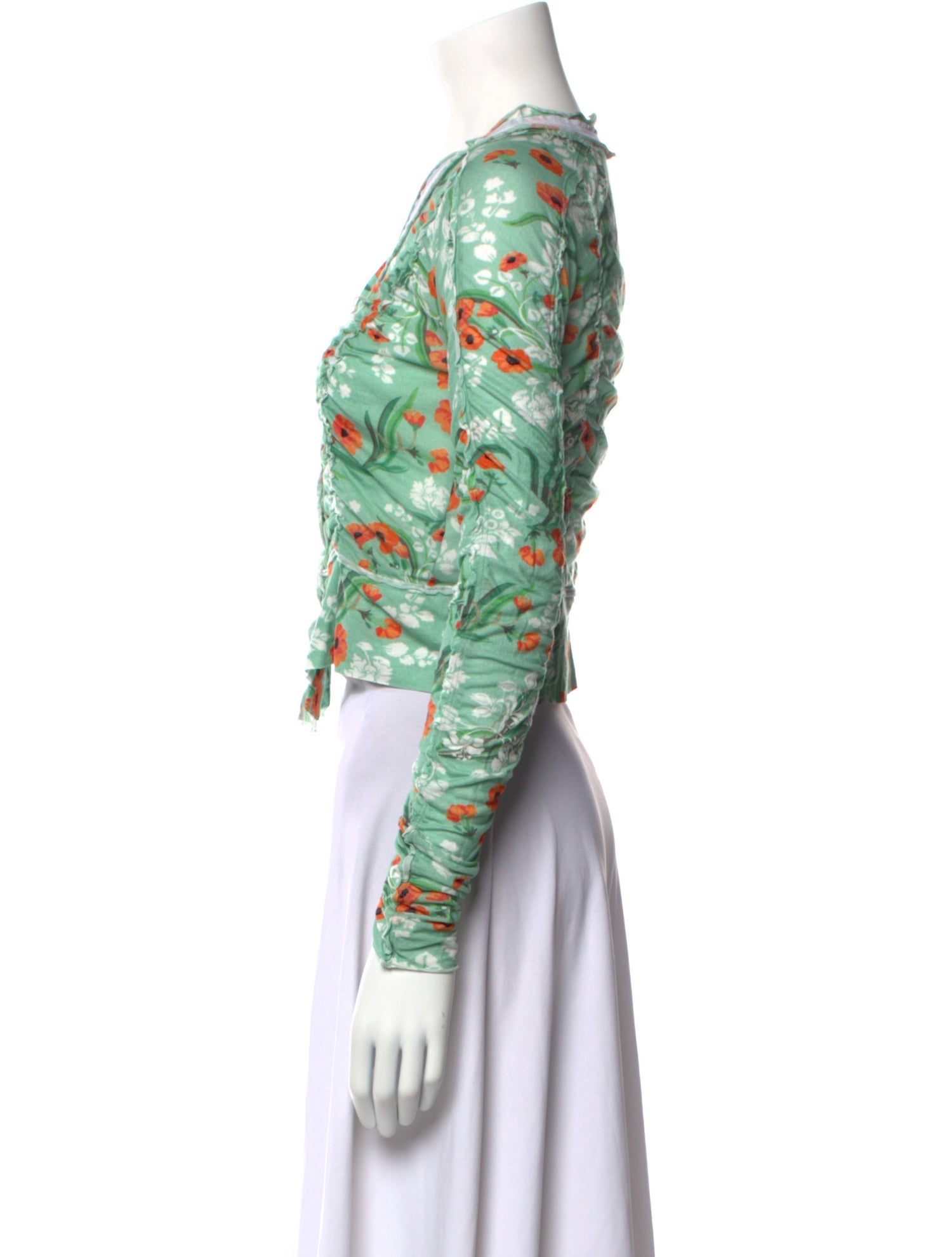 High Floral Print V-Neck Crop Top w/ Tags