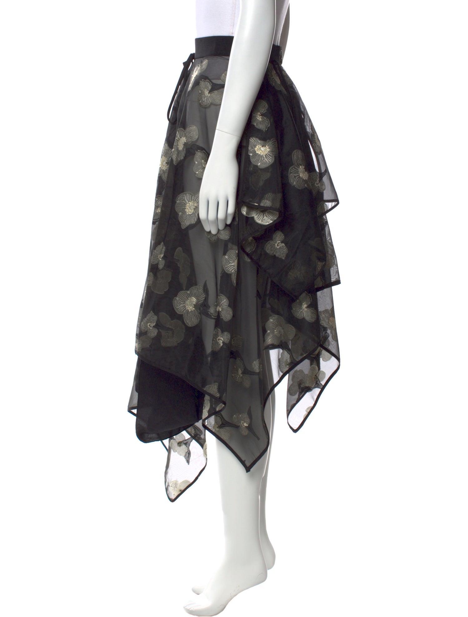 High Floral Print Midi Length Skirt w/ Tags