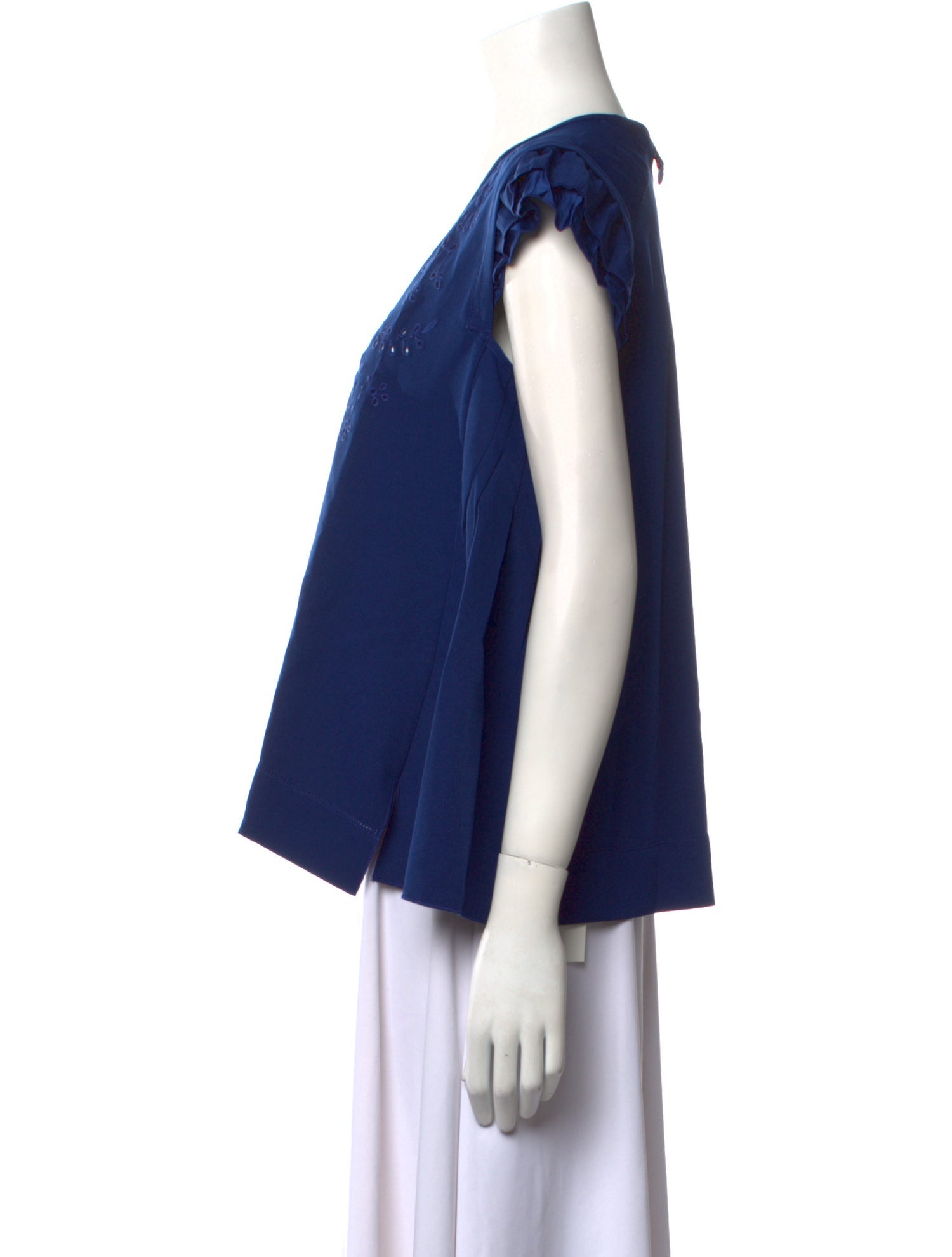 High V-Neck Short Sleeve Blouse w/ Tags