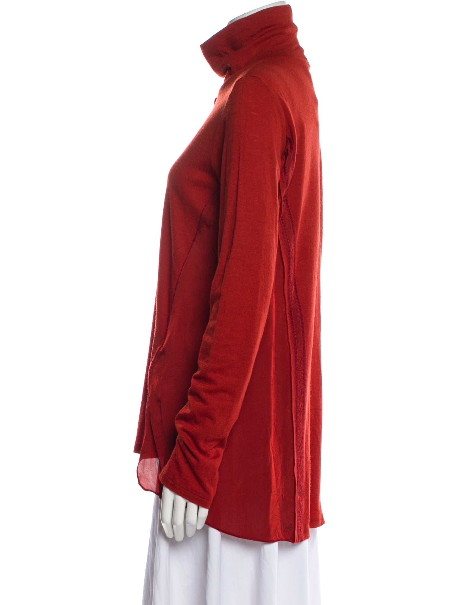 High Turtleneck Long Sleeve Blouse