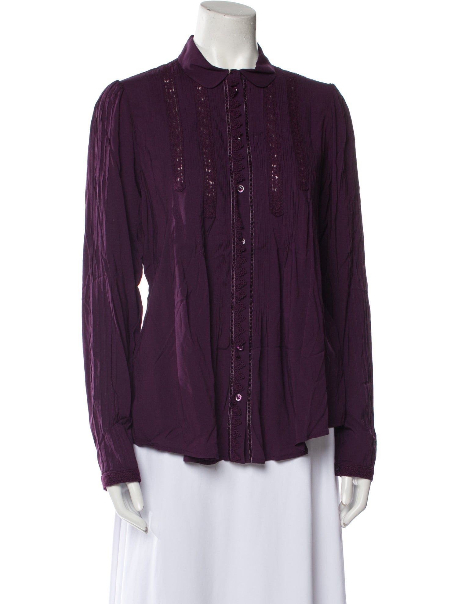 High Long Sleeve Button-Up Top
