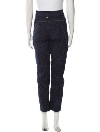 High Floral Print Straight Leg Pants