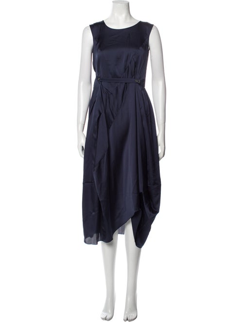 High Crew Neck Midi Length Dress