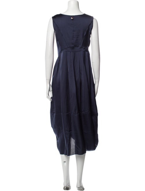 High Crew Neck Midi Length Dress