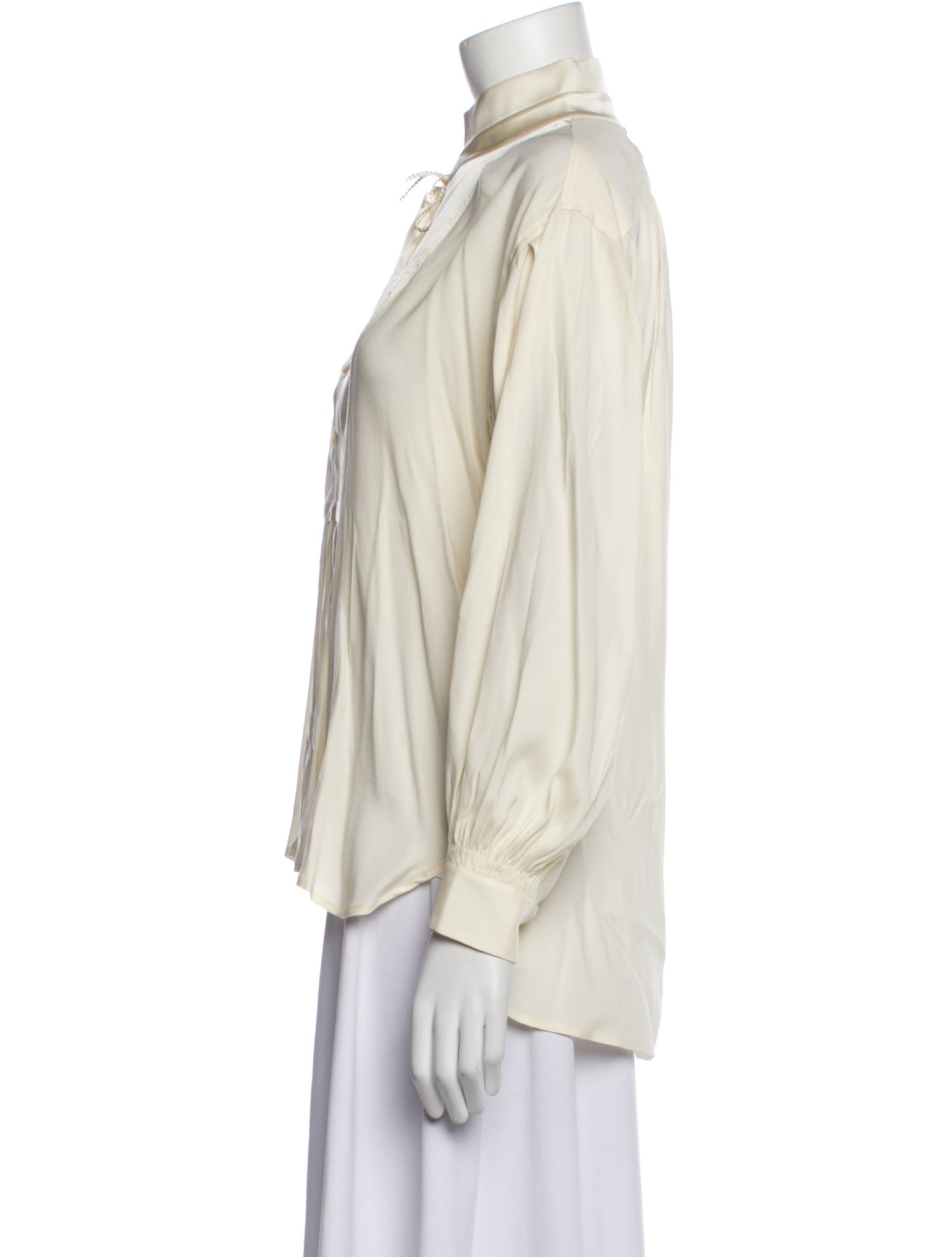 High Silk Mock Neck Blouse w/ Tags