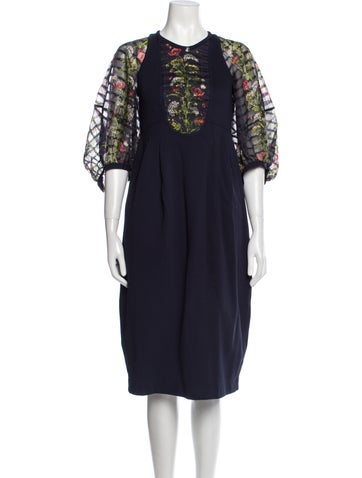 High Dresses Floral Print Midi Length Dress XS