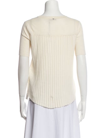 High Bateau Neckline Short Sleeve Top