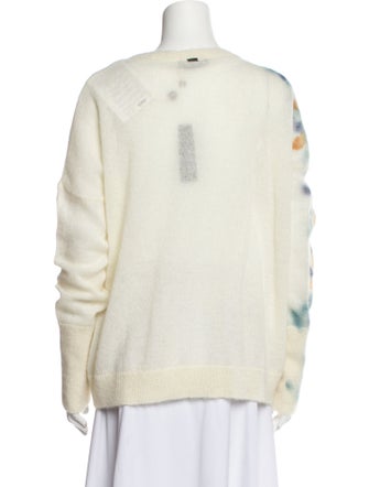 High Tie-Dye Print Crew Neck Sweater