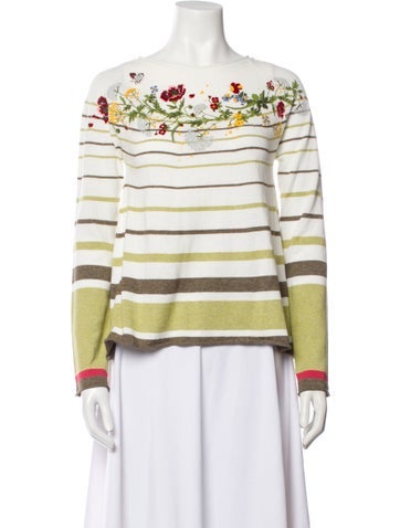 High Knitwear Striped Bateau Neckline Sweater S