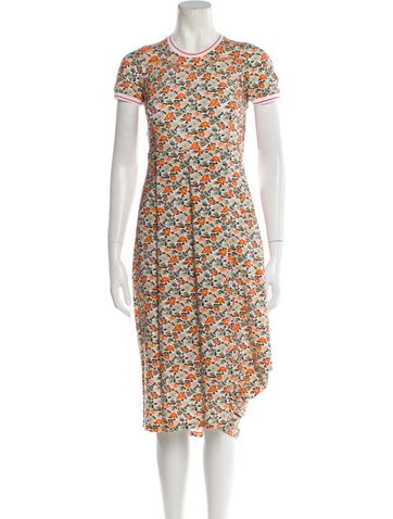 High Dresses Floral Print Long Dress S