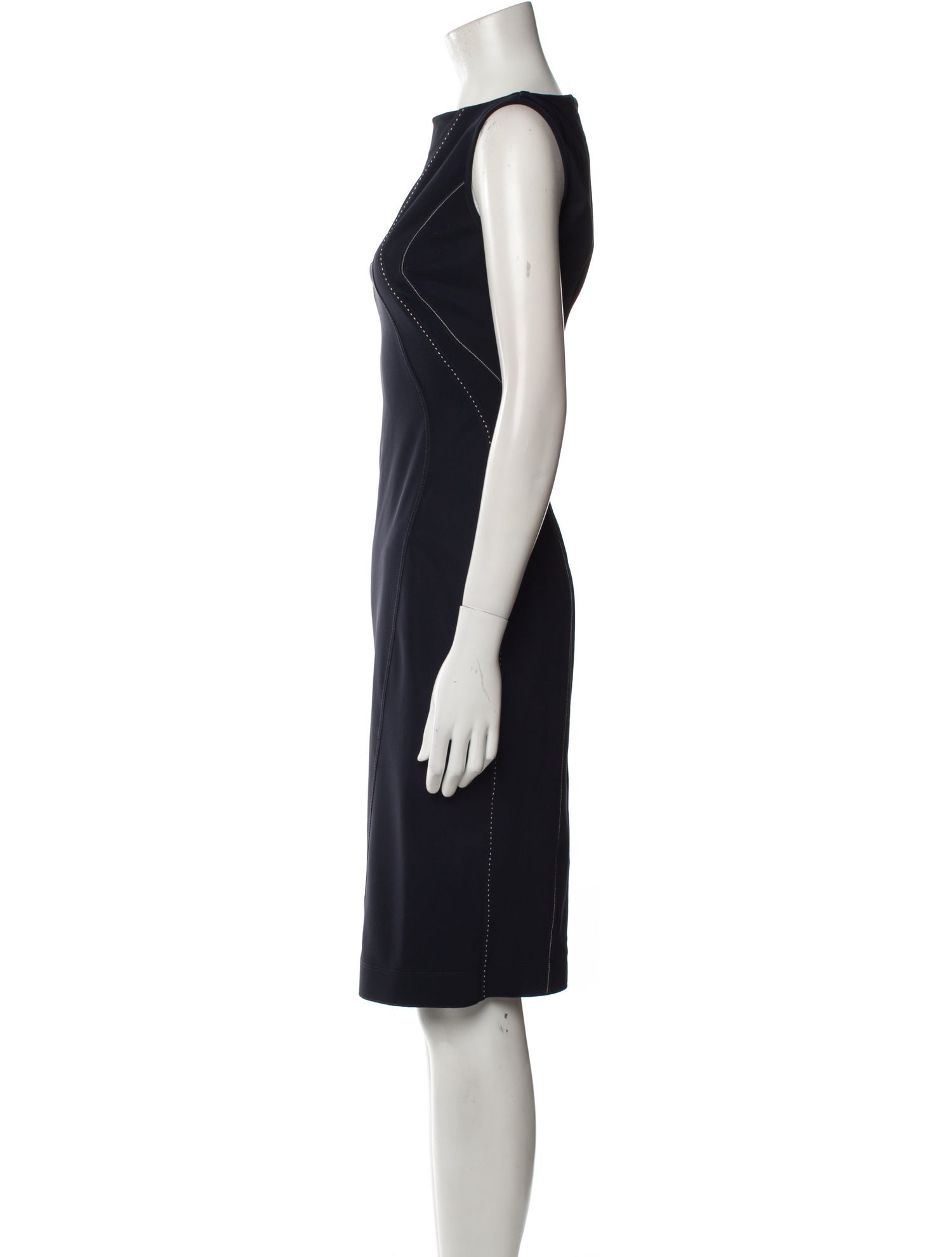 High Bateau Neckline Knee-Length Dress