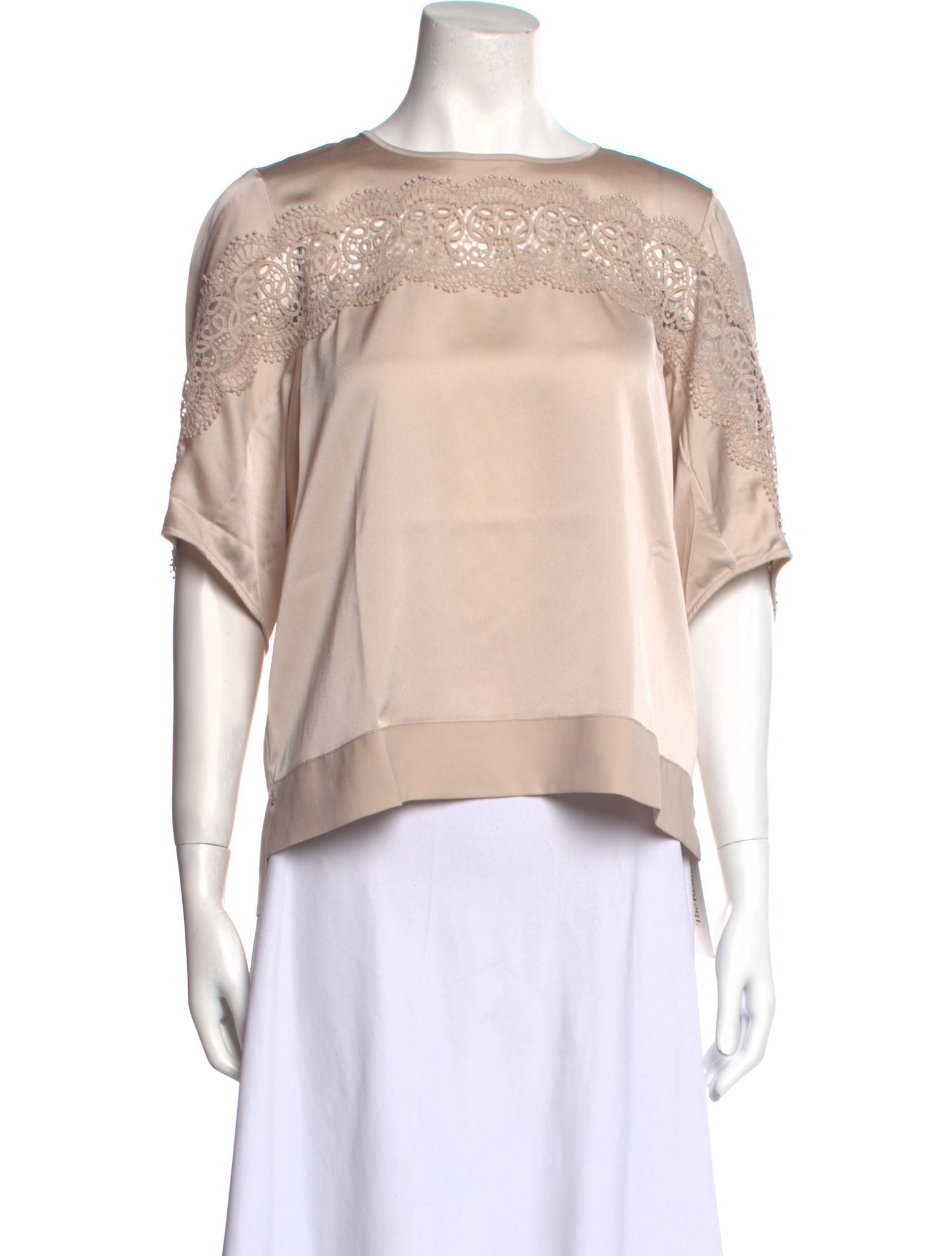 High Bateau Neckline Three-Quarter Sleeve Blouse w/ Tags