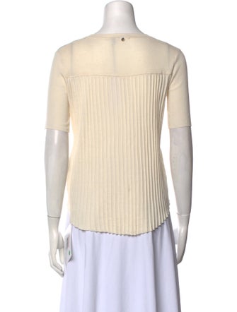 High Bateau Neckline Short Sleeve Top