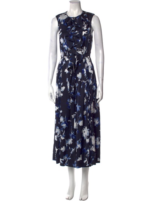 High Floral Print Crew Neck Jumpsuit