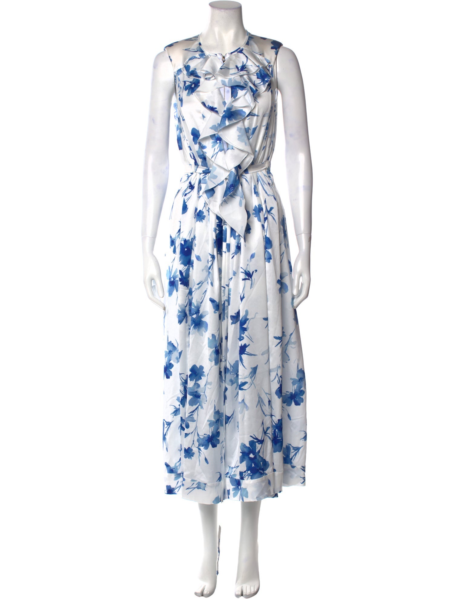 High Floral Print Scoop Neck Jumpsuit w/ Tags