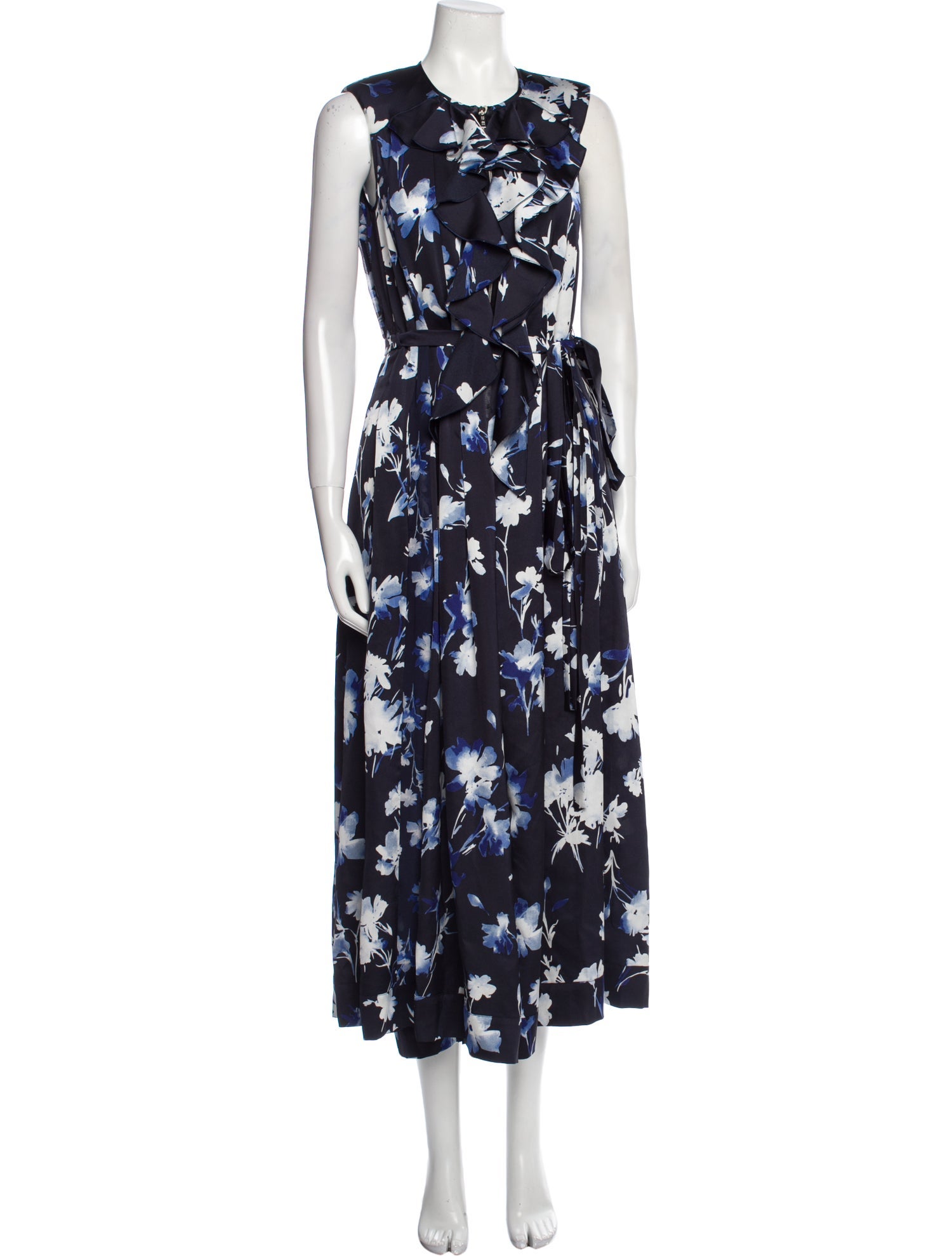 High Floral Print Crew Neck Jumpsuit w/ Tags