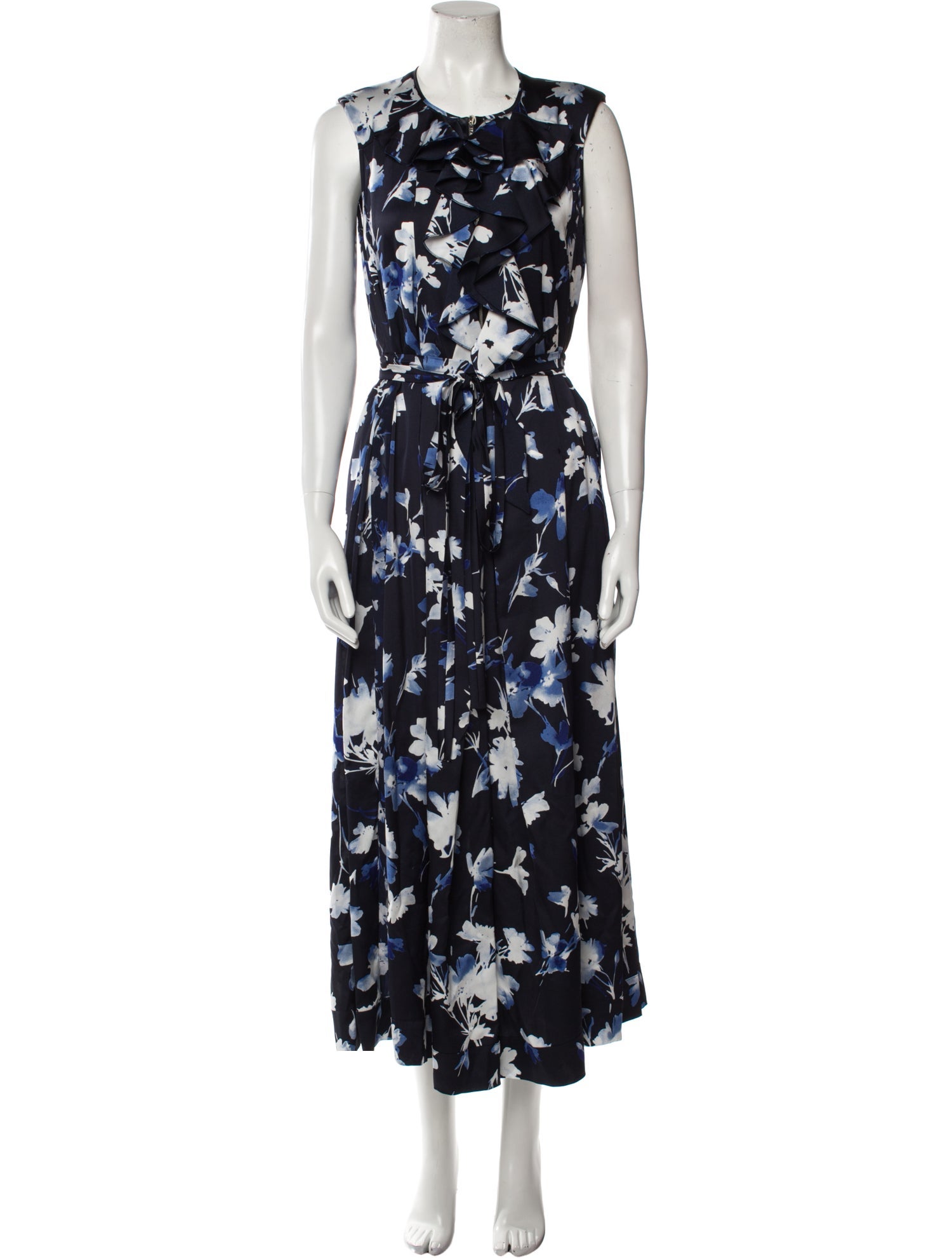 High Floral Print Crew Neck Jumpsuit w/ Tags