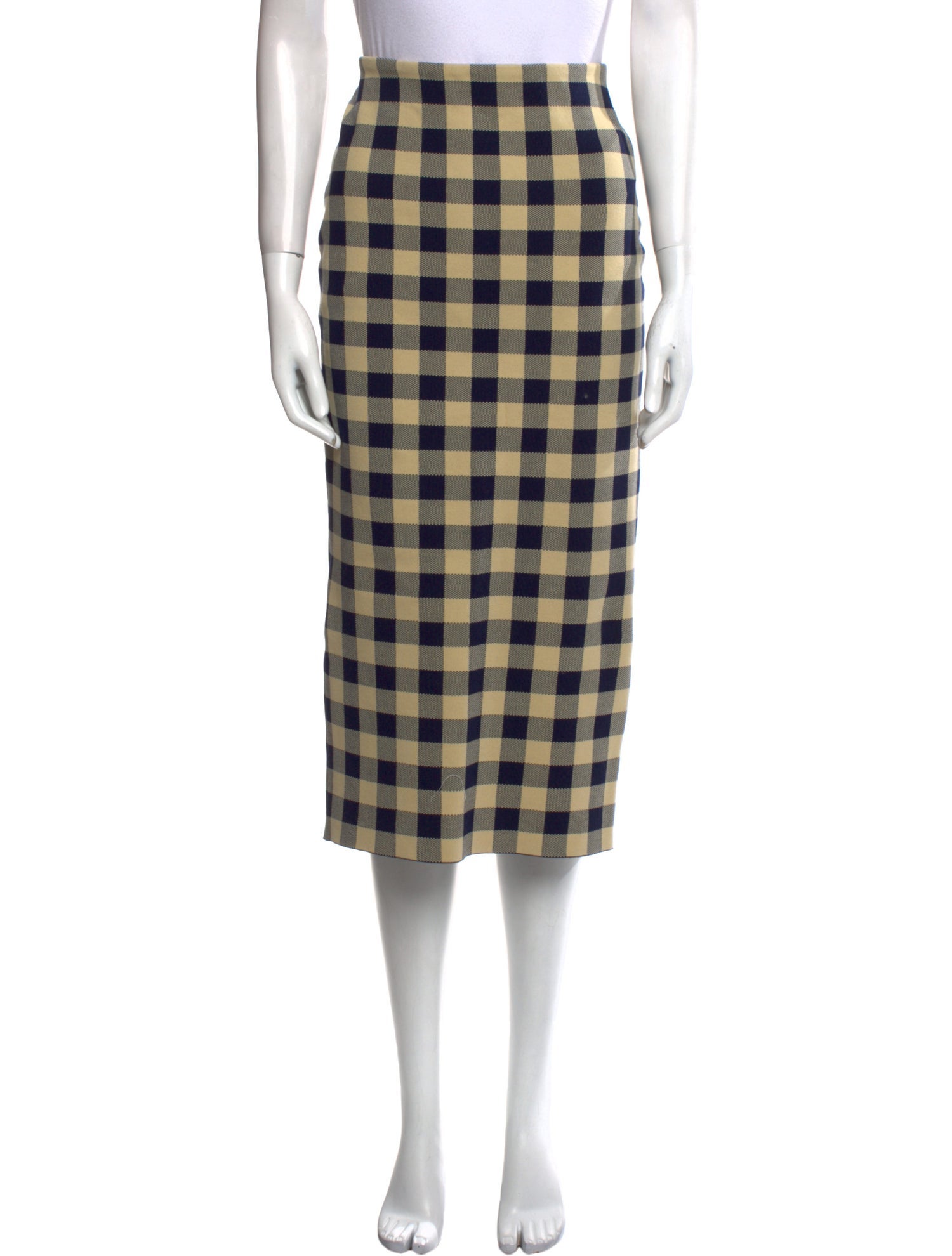 High Sport Plaid Print Midi Length Skirt