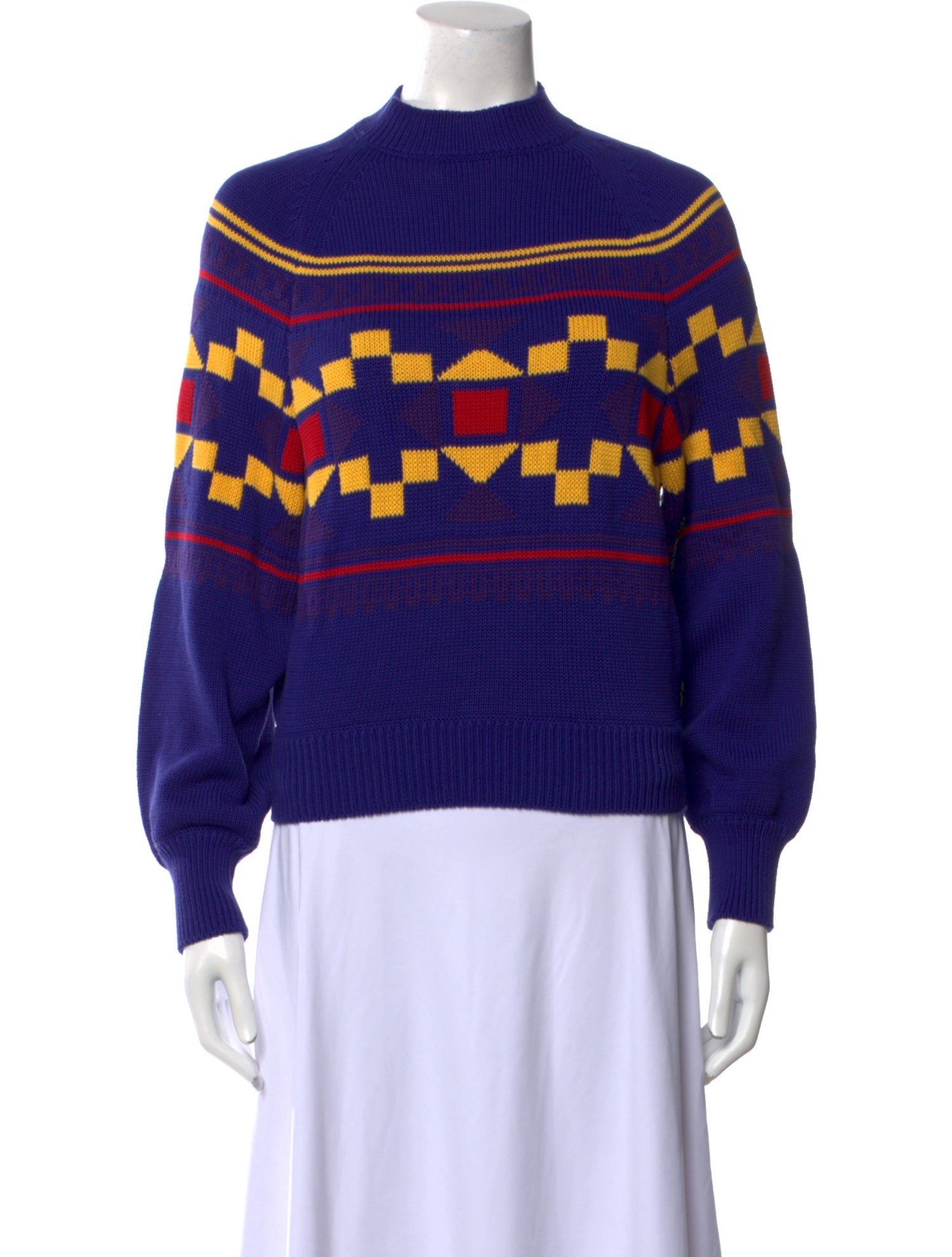 High Sport Striped Mock Neck Sweater w/ Tags