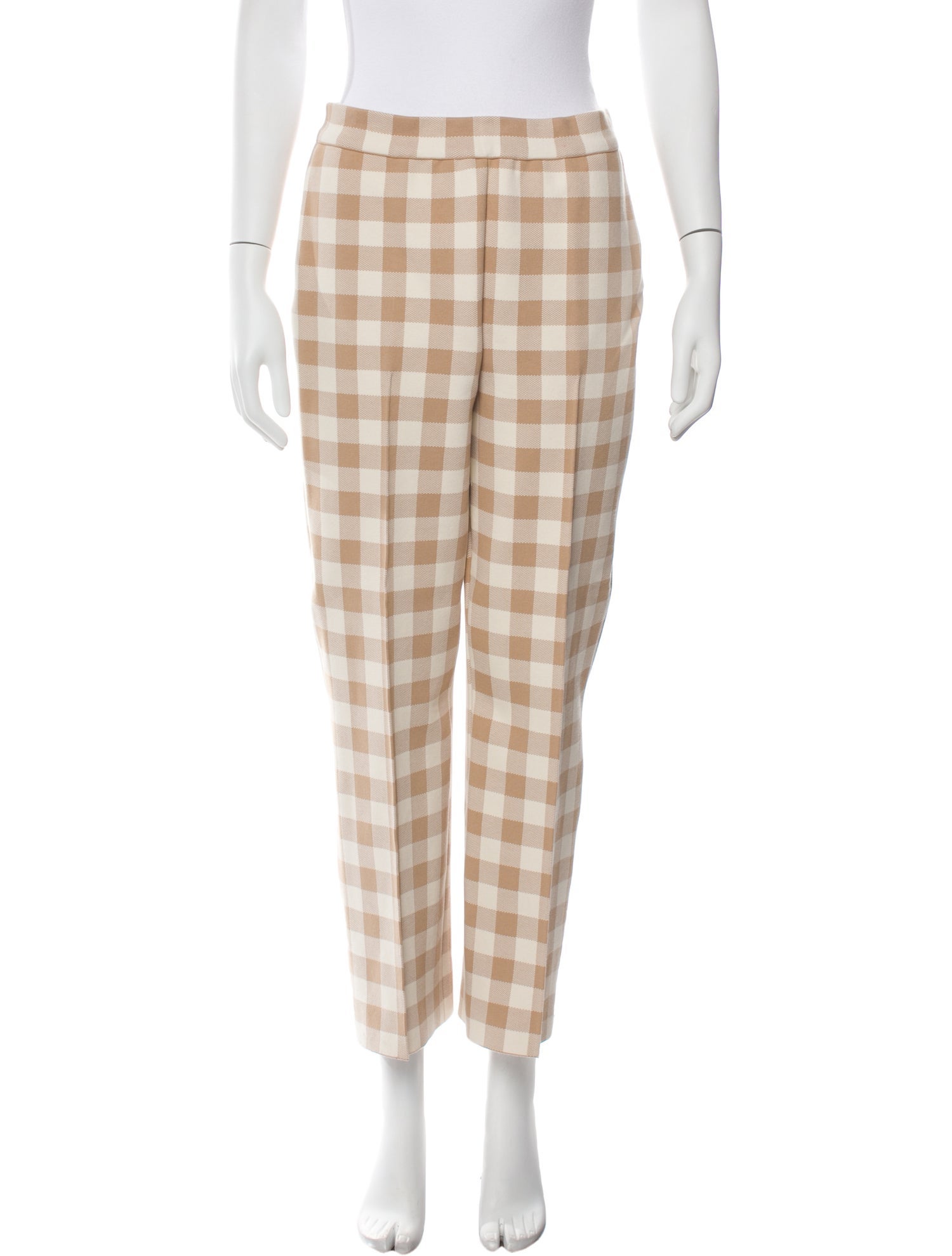 High Sport Plaid Print Wide Leg Pants