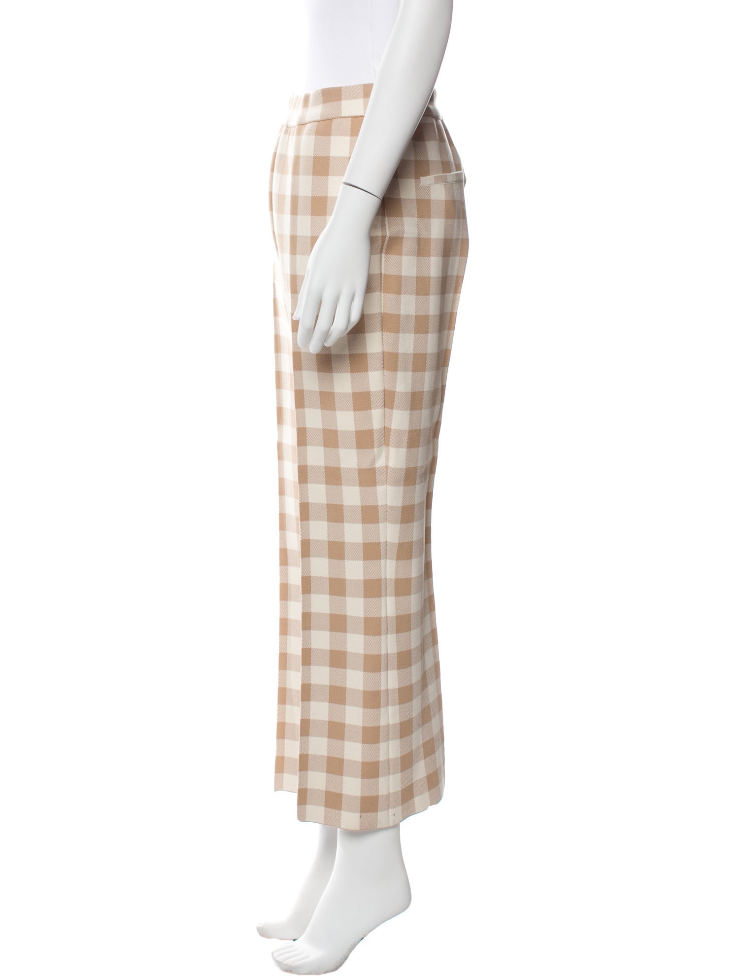 High Sport Plaid Print Wide Leg Pants