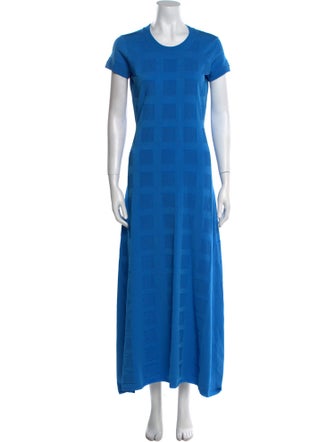 High Sport Plaid Print Long Dress