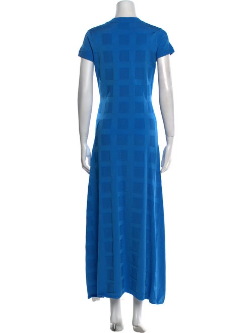 High Sport Plaid Print Long Dress