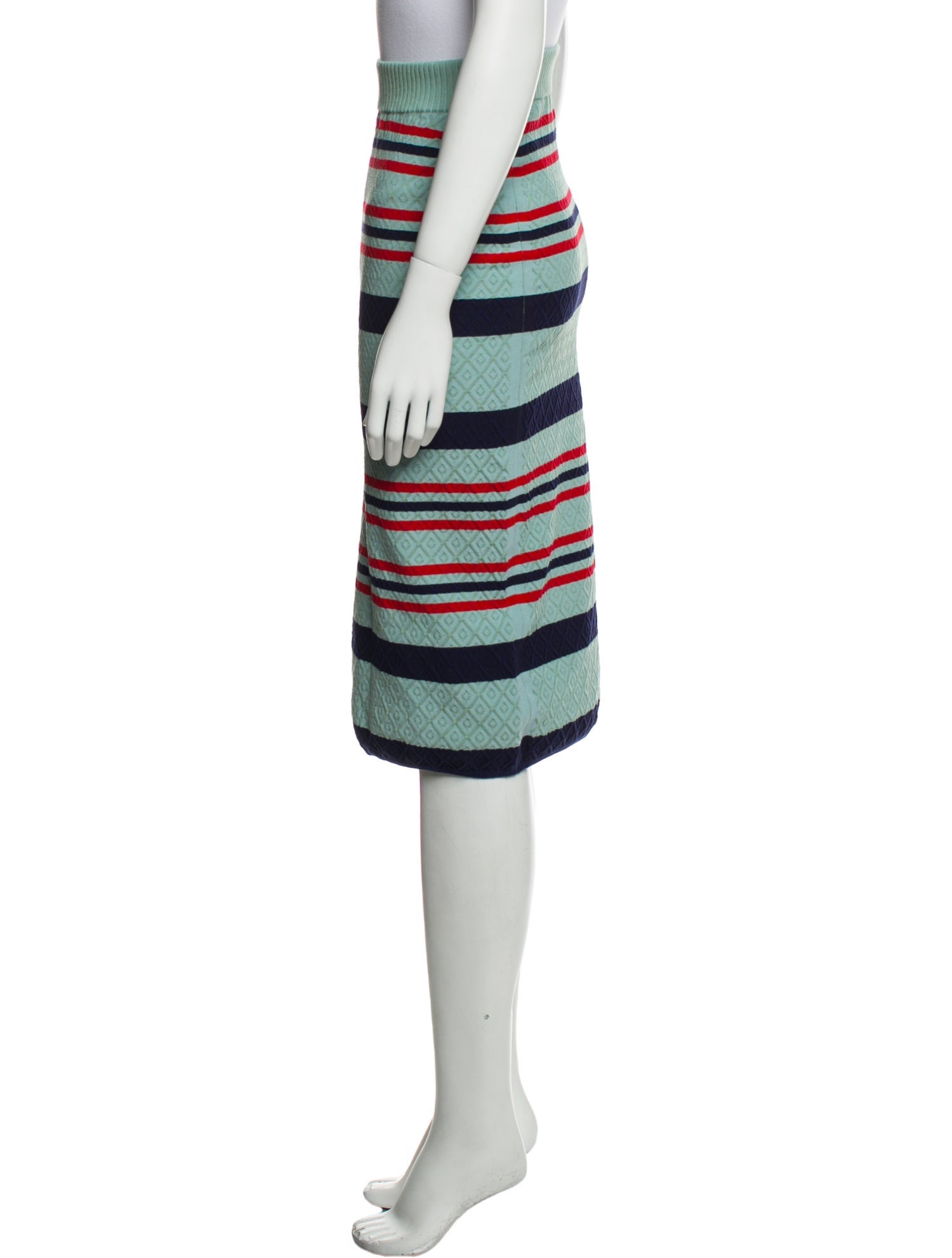 High Sport Striped Knee-Length Skirt