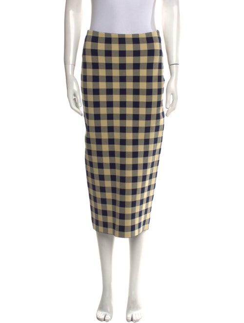 High Sport Plaid Print Midi Length Skirt