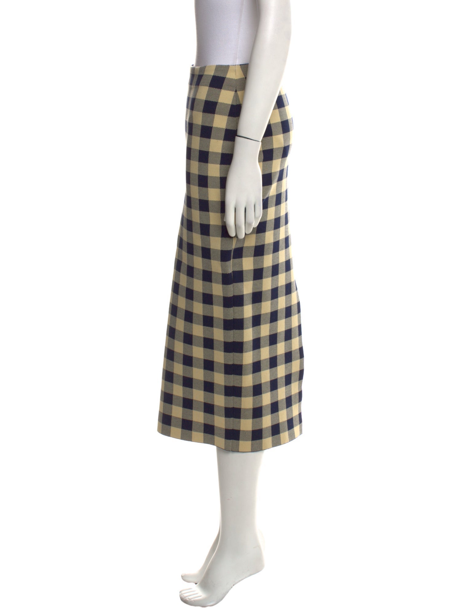 High Sport Plaid Print Midi Length Skirt