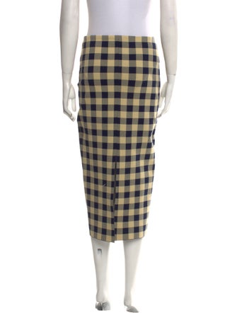 High Sport Plaid Print Midi Length Skirt
