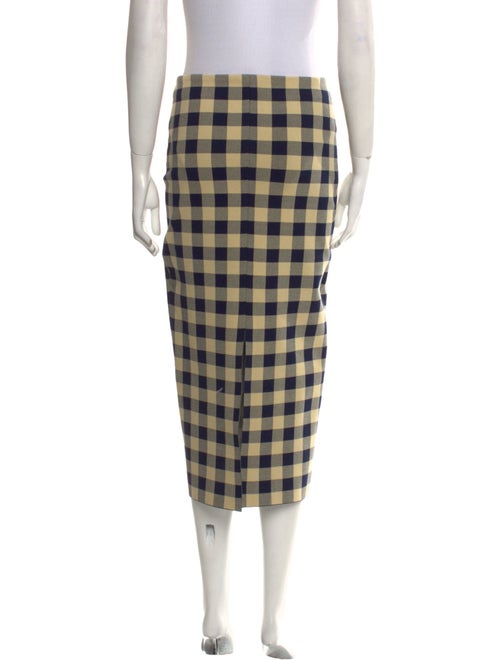 High Sport Plaid Print Midi Length Skirt