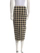 High Sport Plaid Print Midi Length Skirt