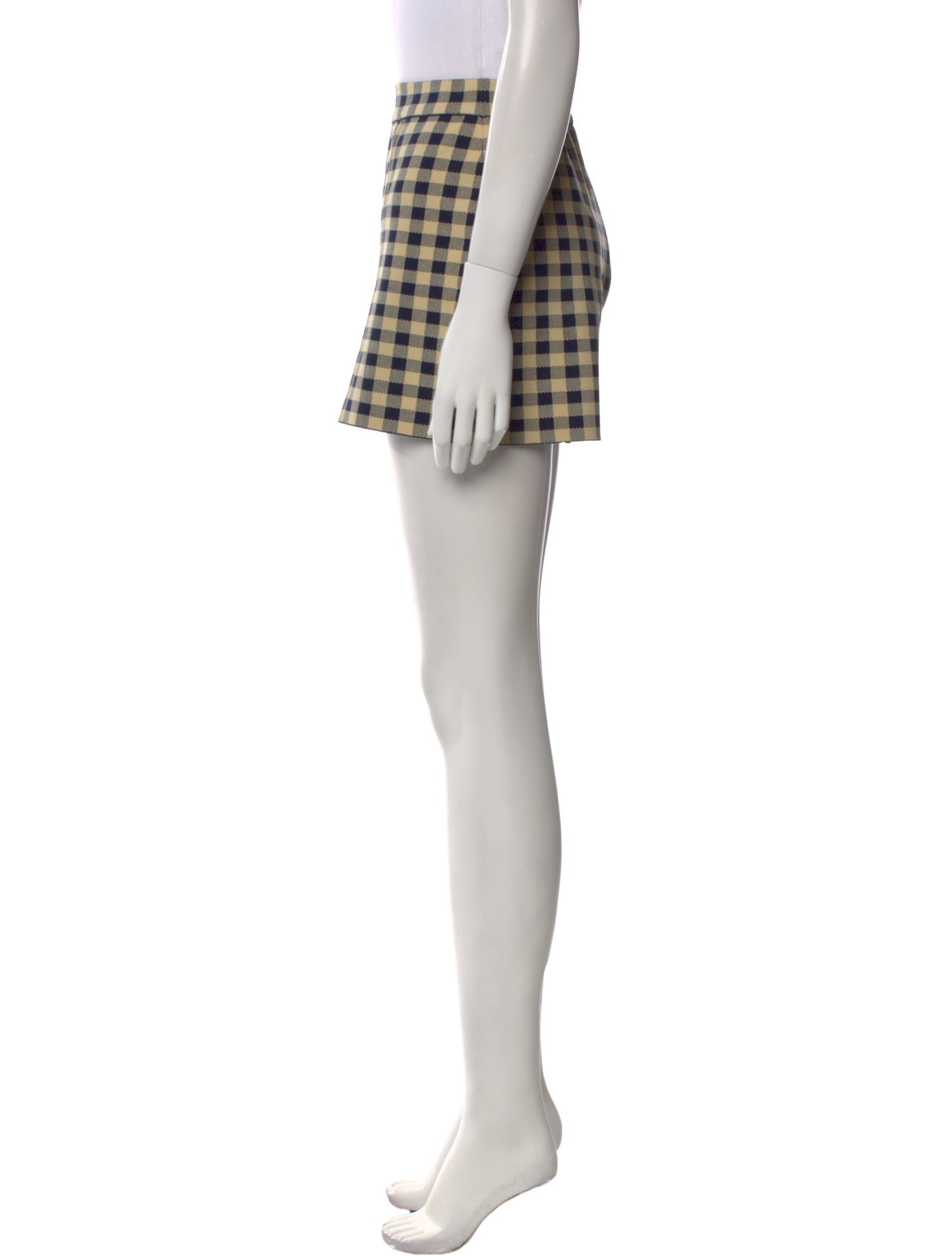 High Sport Plaid Print Mini Shorts