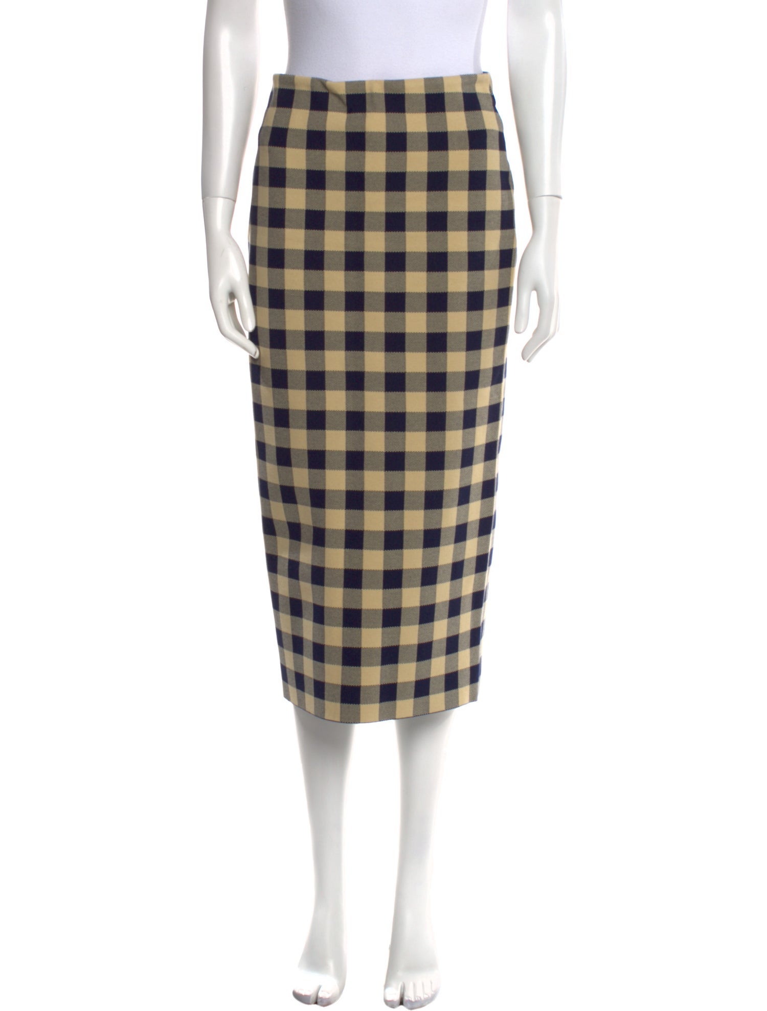High Sport Plaid Print Midi Length Skirt