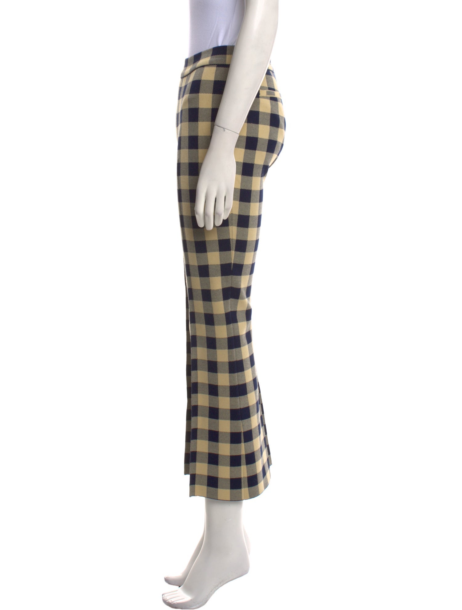 High Sport Plaid Print Straight Leg Pants