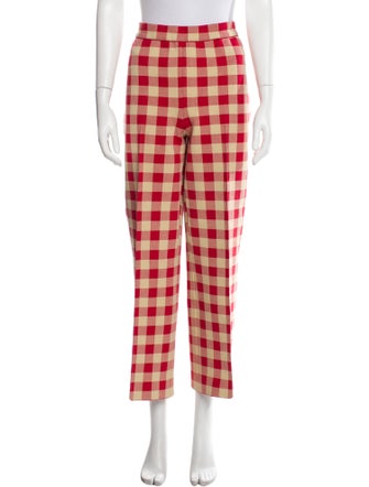 High Sport Plaid Print Wide Leg Pants